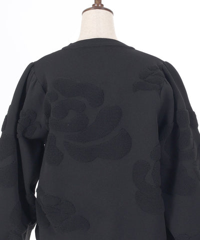 Rose Pattern Jacquard Pullover