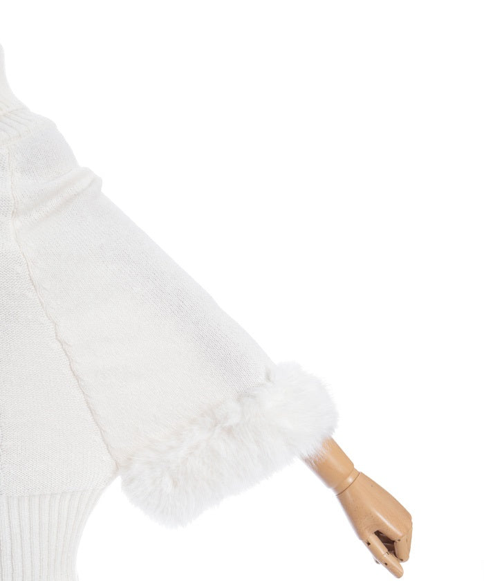 Sleeve Fur Poncho
