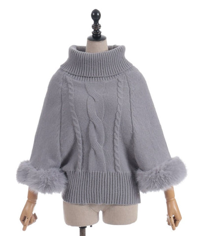 Sleeve Fur Poncho