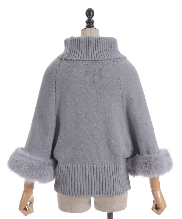 Sleeve Fur Poncho