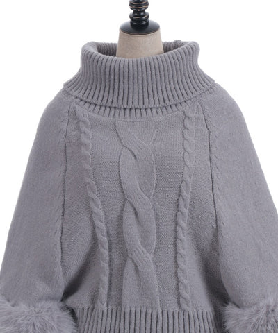 Sleeve Fur Poncho
