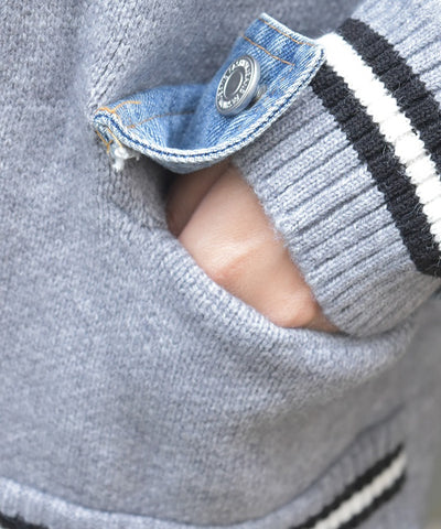 Denim Panel Cardigan