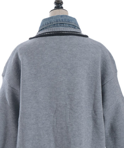 Denim Panel Cardigan