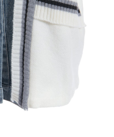 Denim Panel Cardigan