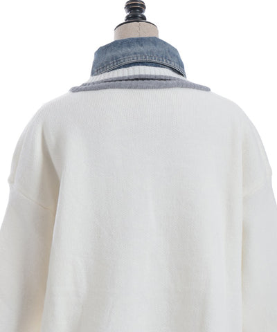 Denim Panel Cardigan