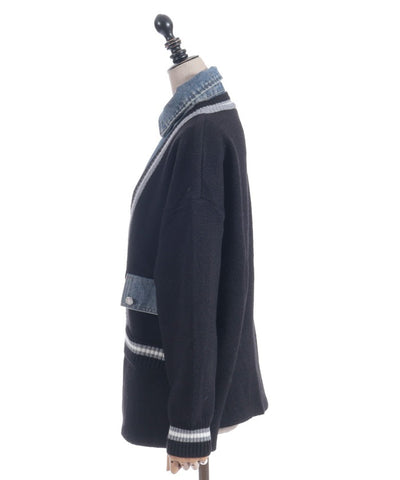 Denim Panel Cardigan