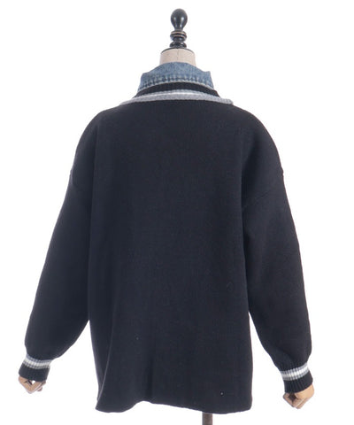 Denim Panel Cardigan