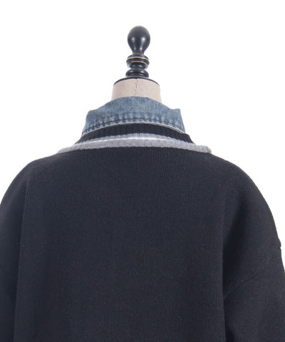 Denim Panel Cardigan