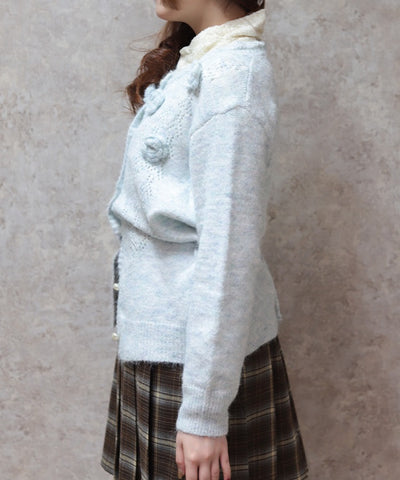 Knit Cardigan with Motif