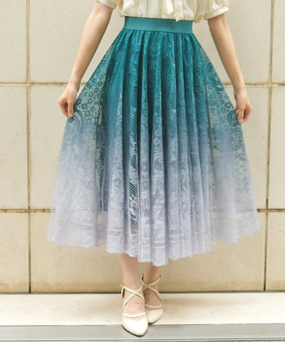 Gradation Lace Circular Skirt