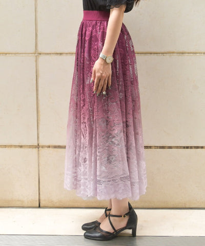 Gradation Lace Circular Skirt