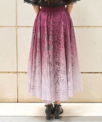 Gradation Lace Circular Skirt