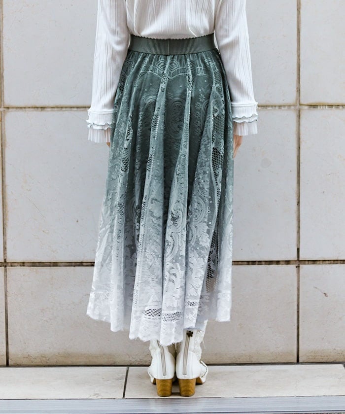 Gradation Lace Circular Skirt