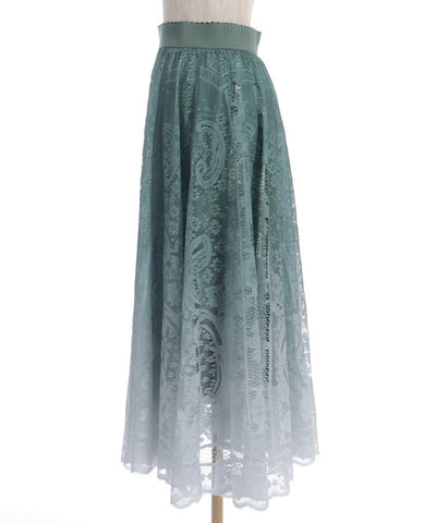 Gradation Lace Circular Skirt