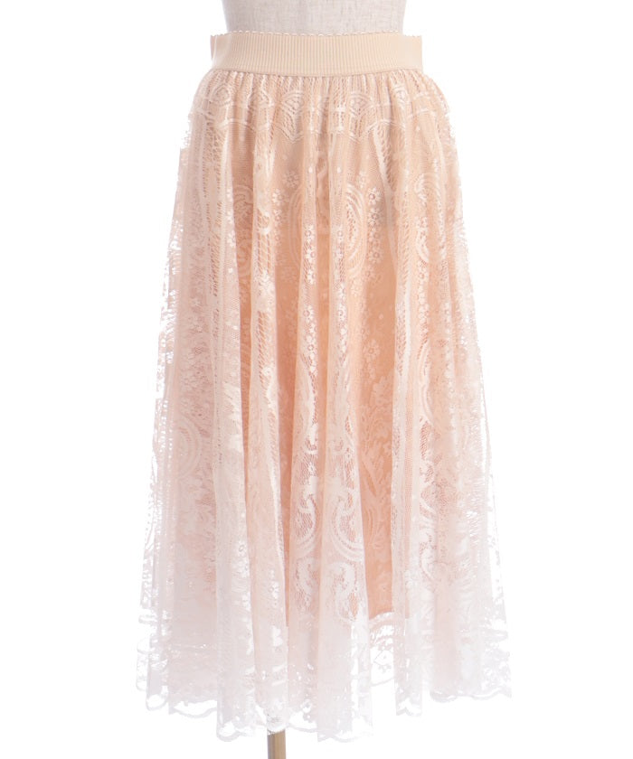 Gradation Lace Circular Skirt