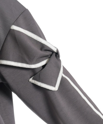 Sleeve Ribbon Cut-and-Sewn Pullover