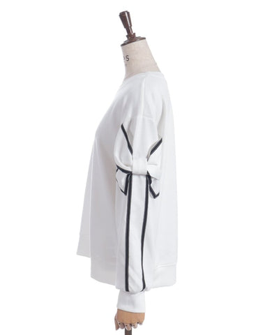 Sleeve Ribbon Cut-and-Sewn Pullover