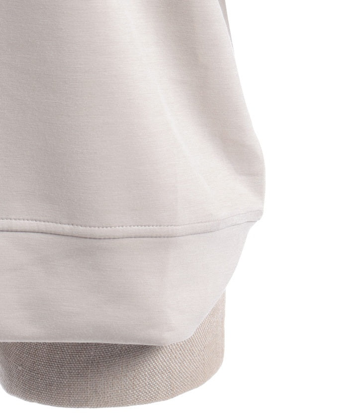 Sleeve Ribbon Cut-and-Sewn Pullover