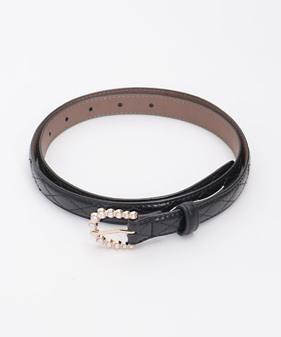 Pearl Buckle Thin Belt