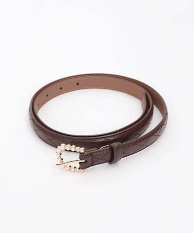 Pearl Buckle Thin Belt