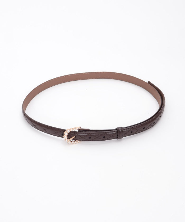 Pearl Buckle Thin Belt