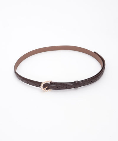 Pearl Buckle Thin Belt