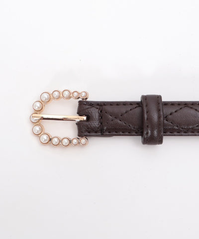 Pearl Buckle Thin Belt