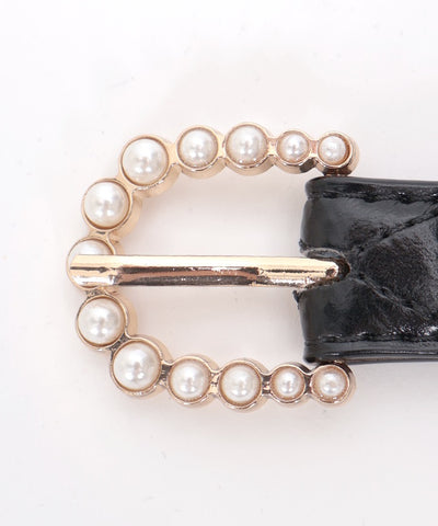 Pearl Buckle Thin Belt