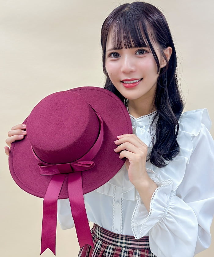 Felt Hat with Ribbon