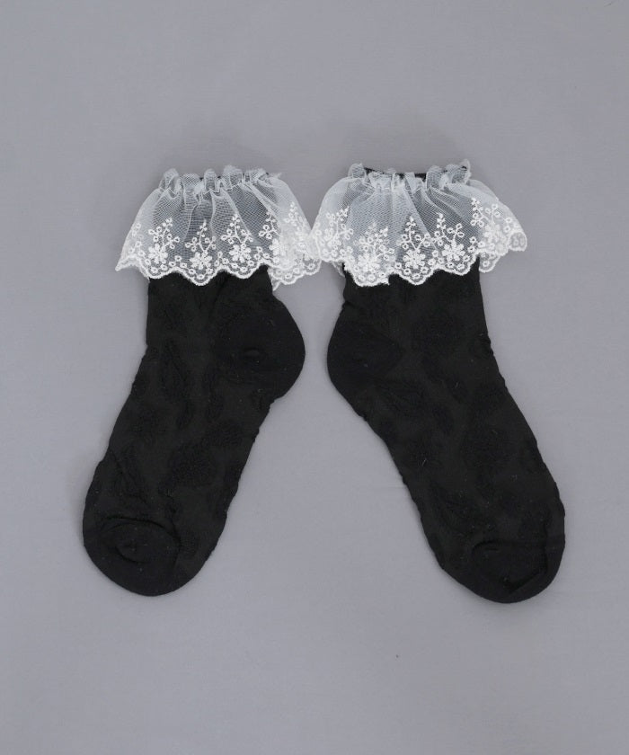 Lace Frill Crew Socks