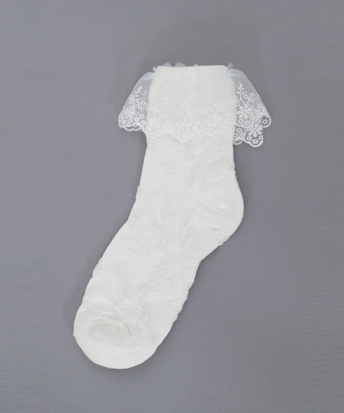 Lace Frill Crew Socks