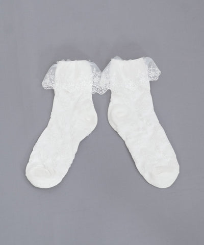 Lace Frill Crew Socks