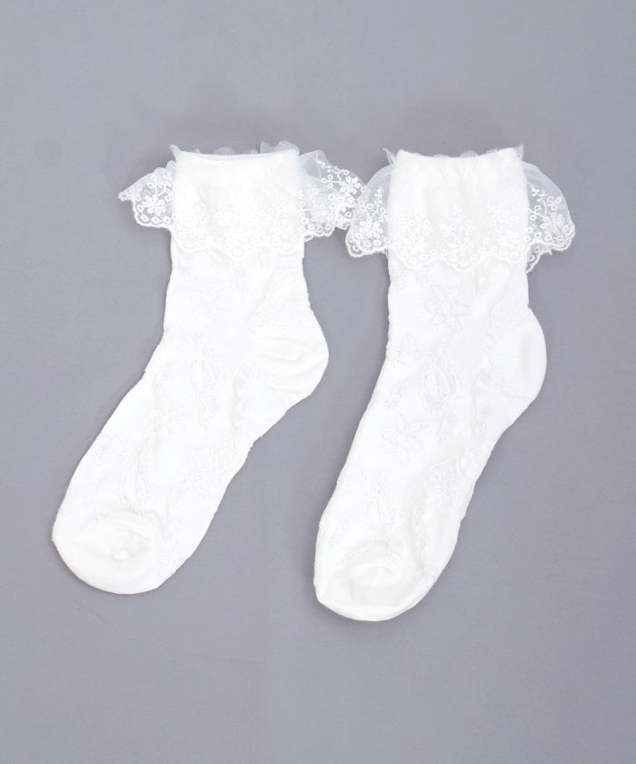 Lace Frill Crew Socks