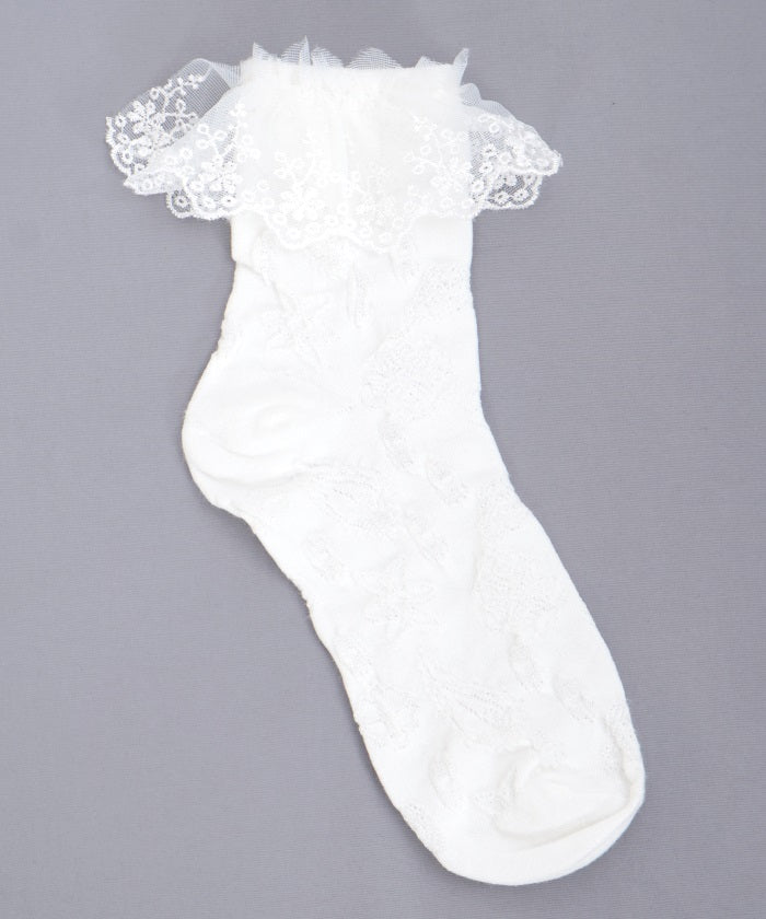 Lace Frill Crew Socks