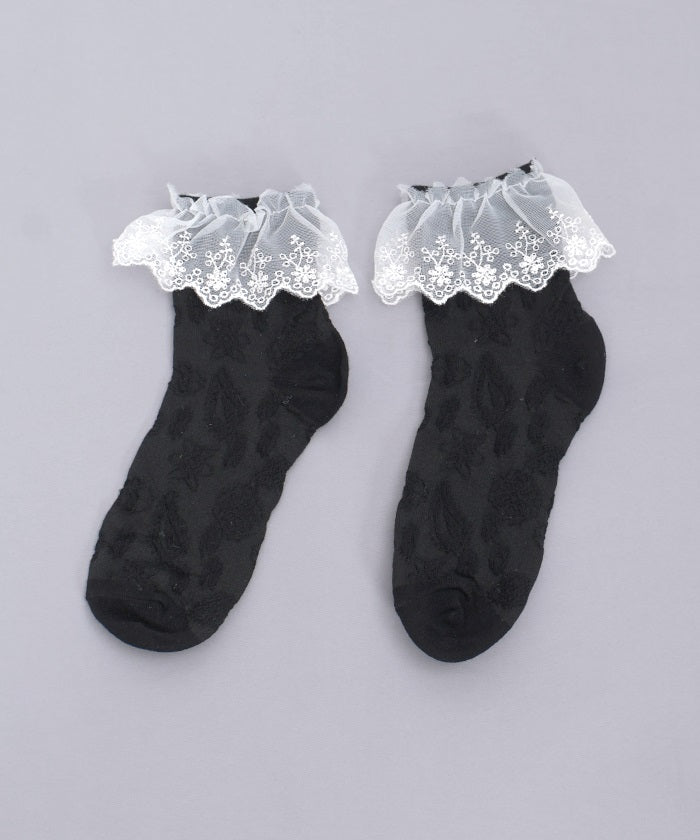 Lace Frill Crew Socks