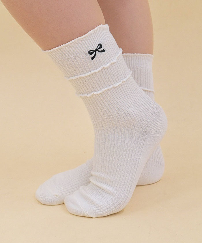 Ribbon Embroidery Socks