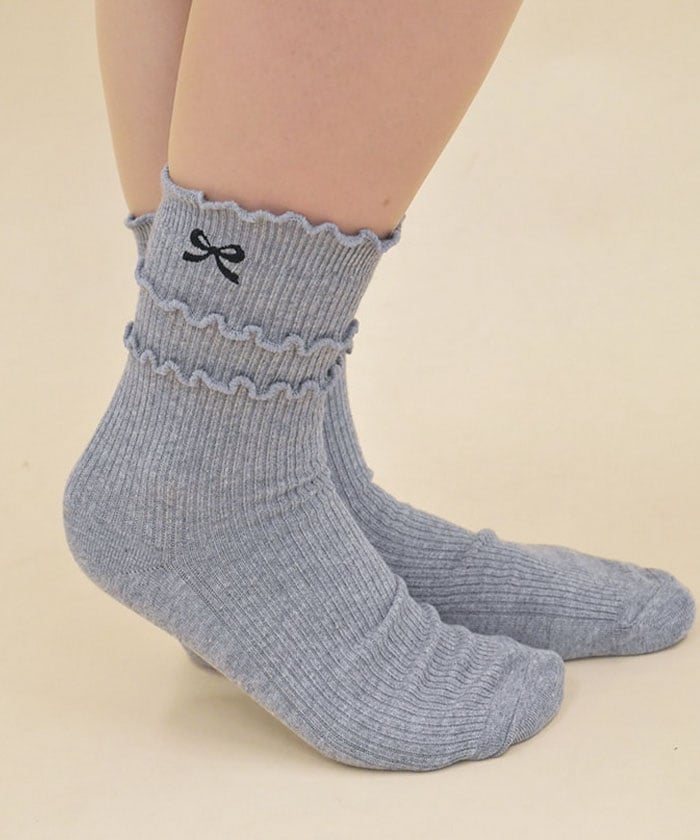 Ribbon Embroidery Socks