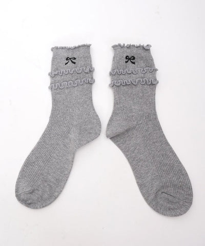 Ribbon Embroidery Socks