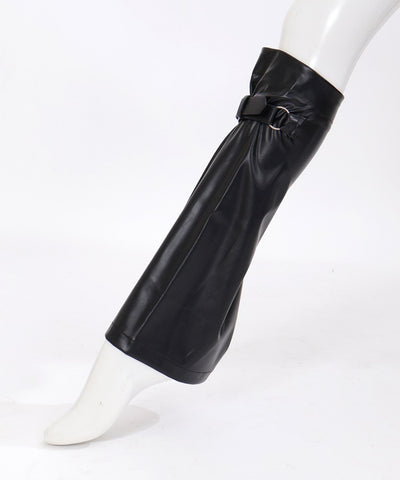 Side Button Faux Leather Leg Cover