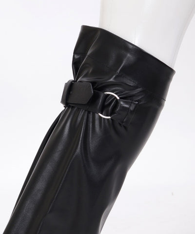 Side Button Faux Leather Leg Cover