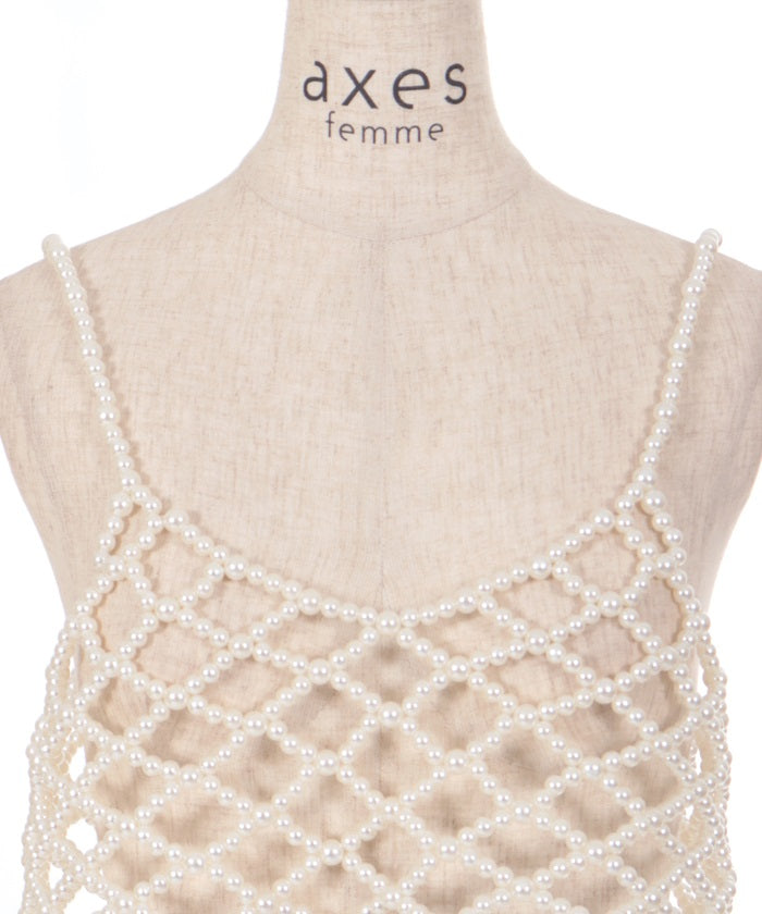 Diamond Knit Pearl Bustier