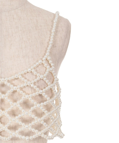 Diamond Knit Pearl Bustier