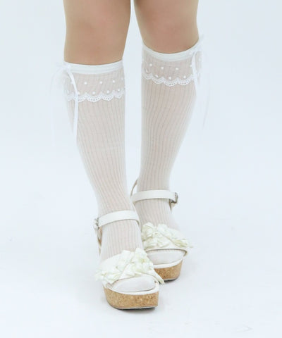 Lace Ribbon Socks