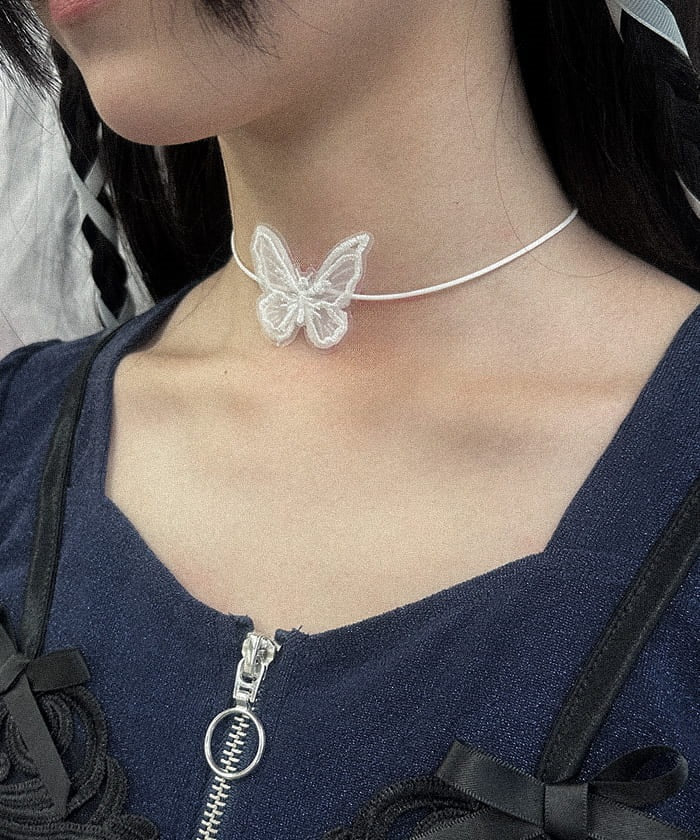 Butterfly Lace Patch Choker (Time-limited Price)