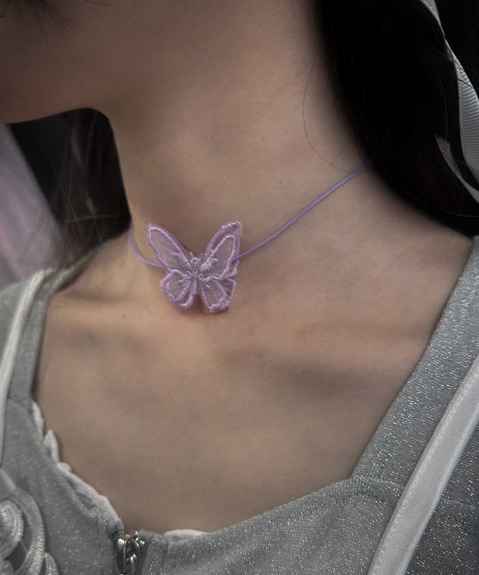 Butterfly Lace Patch Choker