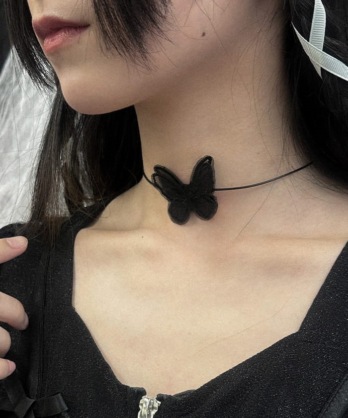 Butterfly Lace Patch Choker (Time-limited Price)