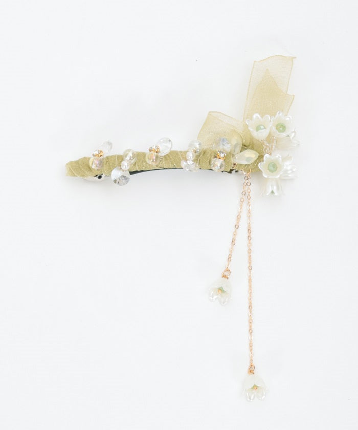 Lily of the Valley Ribbon Barrette Clip