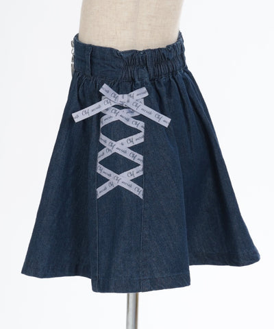 Lace-Up Denim Skort