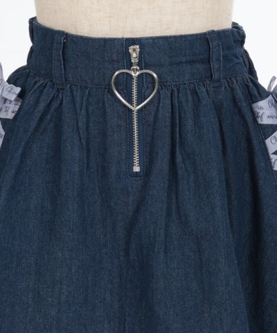 Lace-Up Denim Skort