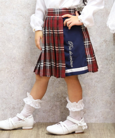 Lamé Embroidery Color Scheme Plaid Skort